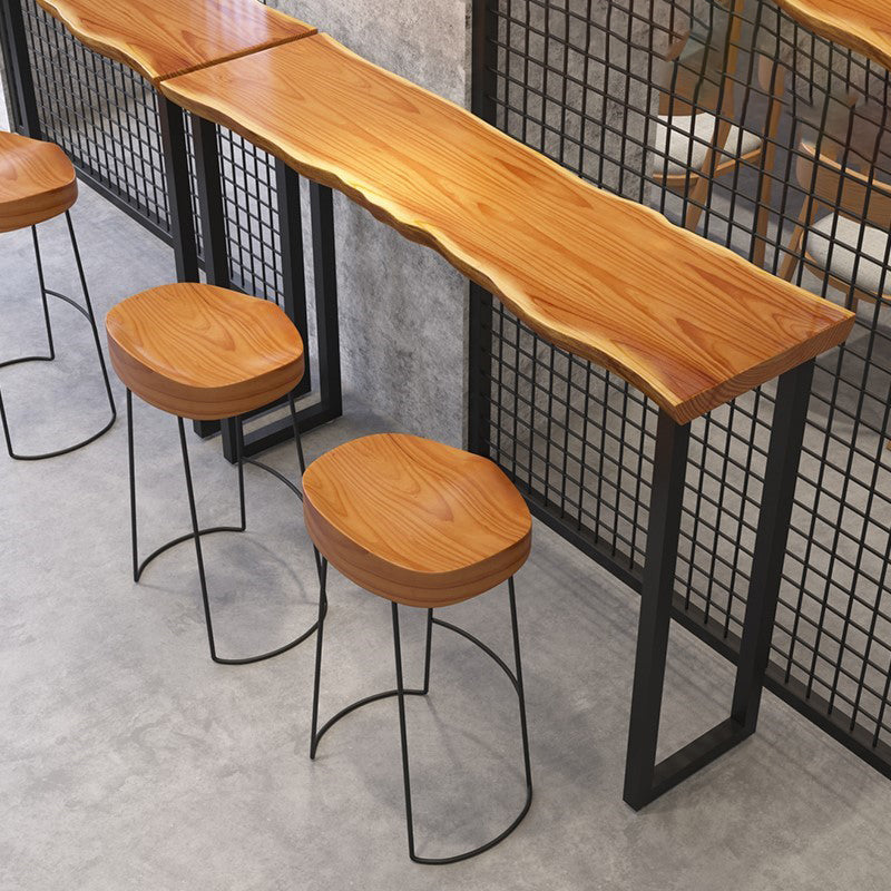 Industrial Style Solid Wood Bar Table Rectangle Bar Dining Table for Indoor Clearhalo 'Bar Furniture' 'Bar Tables' 'bar_tables' 'furn' 'furn_bar_tables' 'Furniture' 'Kitchen & Dining Furniture' 5569202