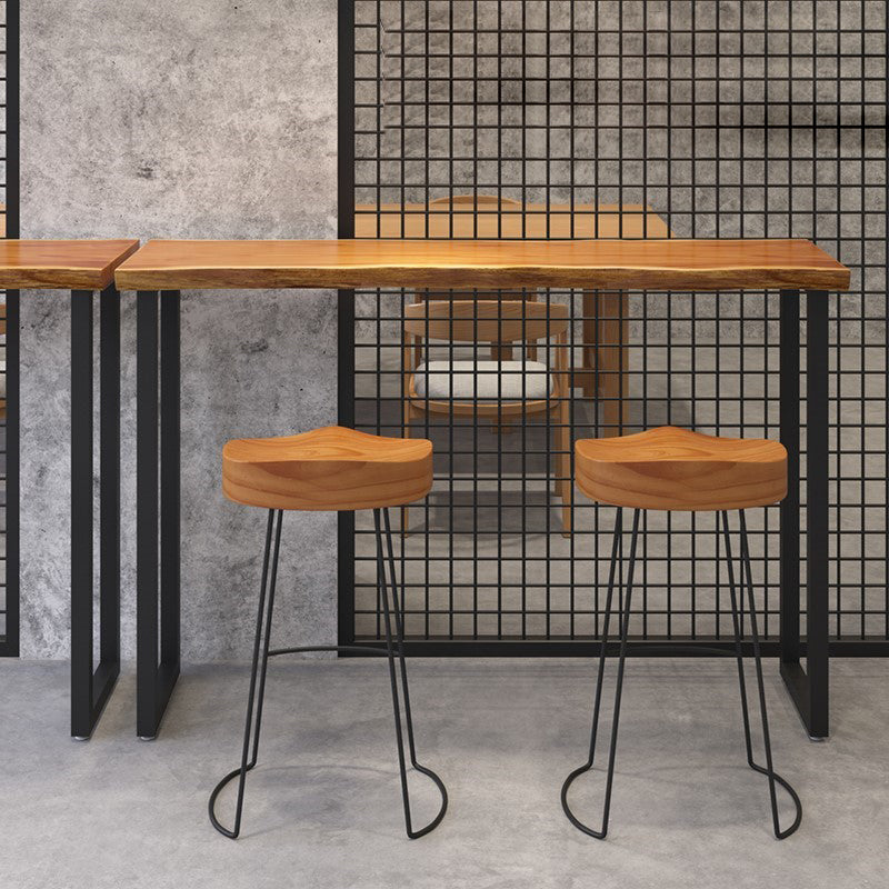 Industrial Style Solid Wood Bar Table Rectangle Bar Dining Table for Indoor Clearhalo 'Bar Furniture' 'Bar Tables' 'bar_tables' 'furn' 'furn_bar_tables' 'Furniture' 'Kitchen & Dining Furniture' 5569203