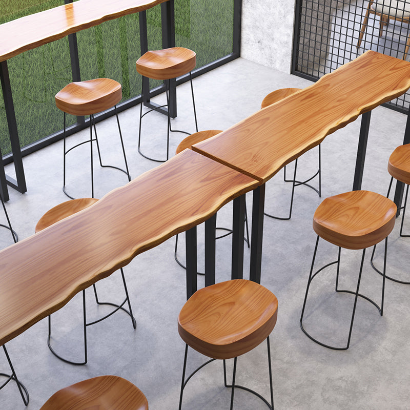 Industrial Style Solid Wood Bar Table Rectangle Bar Dining Table for Indoor Clearhalo 'Bar Furniture' 'Bar Tables' 'bar_tables' 'furn' 'furn_bar_tables' 'Furniture' 'Kitchen & Dining Furniture' 5569208