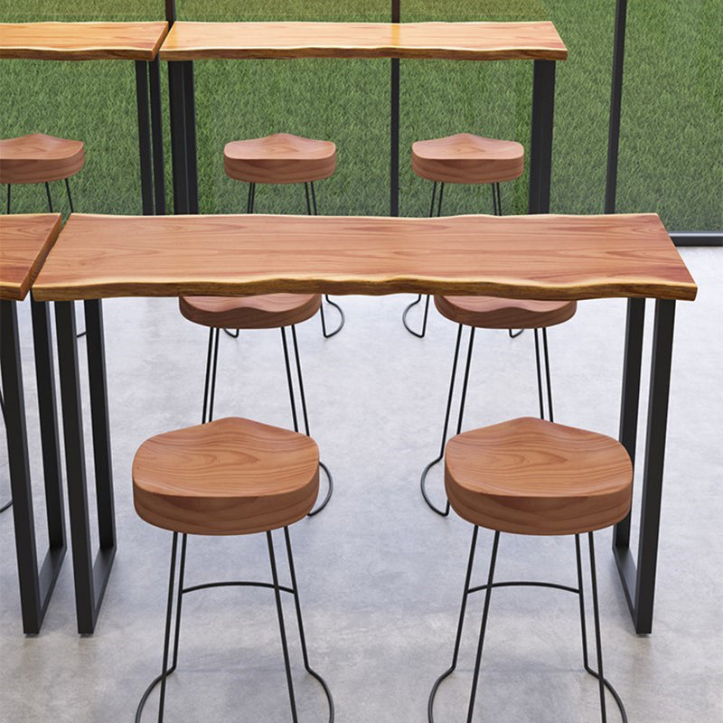 Industrial Style Solid Wood Bar Table Rectangle Bar Dining Table for Indoor Clearhalo 'Bar Furniture' 'Bar Tables' 'bar_tables' 'furn' 'furn_bar_tables' 'Furniture' 'Kitchen & Dining Furniture' 5569210