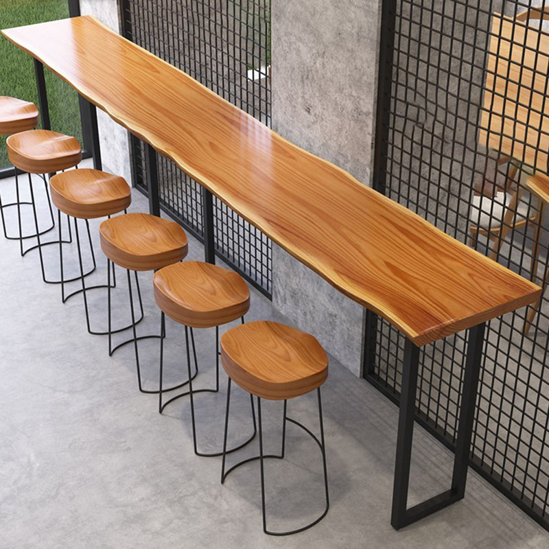 Industrial Style Solid Wood Bar Table Rectangle Bar Dining Table for Indoor Clearhalo 'Bar Furniture' 'Bar Tables' 'bar_tables' 'furn' 'furn_bar_tables' 'Furniture' 'Kitchen & Dining Furniture' 5569211
