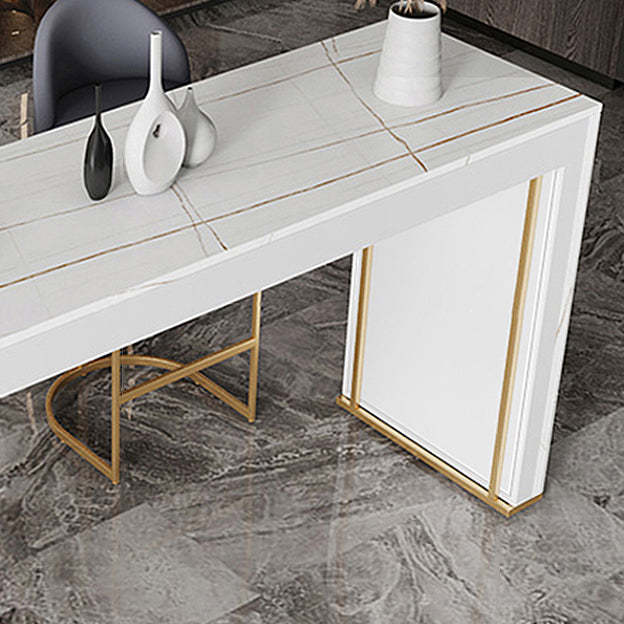 Tavolo da pub contemporaneo con tavolo da bar in pietra finita a doppio piedistallo