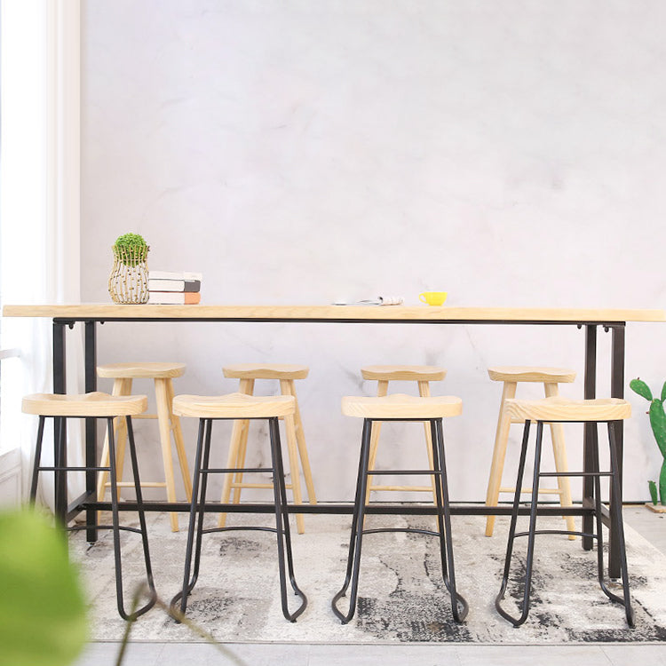 Tavolo da pranzo in legno di pino tavolo da bar moderno rettangolo con cavalletto per il caffè