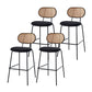 Scandinavian Low Back Armless Stool Velvet Upholstered Counter Stool Black 4 Piece Set Clearhalo 'Bar Furniture' 'Bar Stools' 'bar_stools' 'furn' 'furn_bar_stools' 'Furniture' 'Kitchen & Dining Furniture' 5569299