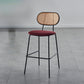 Scandinavian Low Back Armless Stool Velvet Upholstered Counter Stool Red 1 Piece Clearhalo 'Bar Furniture' 'Bar Stools' 'bar_stools' 'furn' 'furn_bar_stools' 'Furniture' 'Kitchen & Dining Furniture' 5569300
