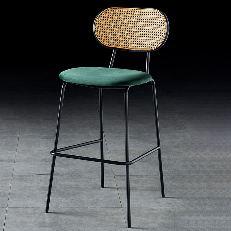 Scandinavian Low Back Armless Stool Velvet Upholstered Counter Stool Green 1 Piece Clearhalo 'Bar Furniture' 'Bar Stools' 'bar_stools' 'furn' 'furn_bar_stools' 'Furniture' 'Kitchen & Dining Furniture' 5569302