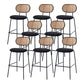 Scandinavian Low Back Armless Stool Velvet Upholstered Counter Stool Black 8 Piece Set Clearhalo 'Bar Furniture' 'Bar Stools' 'bar_stools' 'furn' 'furn_bar_stools' 'Furniture' 'Kitchen & Dining Furniture' 5569303