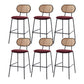 Scandinavian Low Back Armless Stool Velvet Upholstered Counter Stool Red 6 Piece Set Clearhalo 'Bar Furniture' 'Bar Stools' 'bar_stools' 'furn' 'furn_bar_stools' 'Furniture' 'Kitchen & Dining Furniture' 5569309