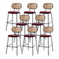 Scandinavian Low Back Armless Stool Velvet Upholstered Counter Stool Red 8 Piece Set Clearhalo 'Bar Furniture' 'Bar Stools' 'bar_stools' 'furn' 'furn_bar_stools' 'Furniture' 'Kitchen & Dining Furniture' 5569310