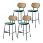 Scandinavian Low Back Armless Stool Velvet Upholstered Counter Stool Green 4 Piece Set Clearhalo 'Bar Furniture' 'Bar Stools' 'bar_stools' 'furn' 'furn_bar_stools' 'Furniture' 'Kitchen & Dining Furniture' 5569314