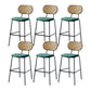 Scandinavian Low Back Armless Stool Velvet Upholstered Counter Stool Green 6 Piece Set Clearhalo 'Bar Furniture' 'Bar Stools' 'bar_stools' 'furn' 'furn_bar_stools' 'Furniture' 'Kitchen & Dining Furniture' 5569316