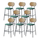 Scandinavian Low Back Armless Stool Velvet Upholstered Counter Stool Green 8 Piece Set Clearhalo 'Bar Furniture' 'Bar Stools' 'bar_stools' 'furn' 'furn_bar_stools' 'Furniture' 'Kitchen & Dining Furniture' 5569318