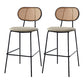 Scandinavian Low Back Armless Stool Velvet Upholstered Counter Stool Apricot 2 Piece Set Clearhalo 'Bar Furniture' 'Bar Stools' 'bar_stools' 'furn' 'furn_bar_stools' 'Furniture' 'Kitchen & Dining Furniture' 5569321