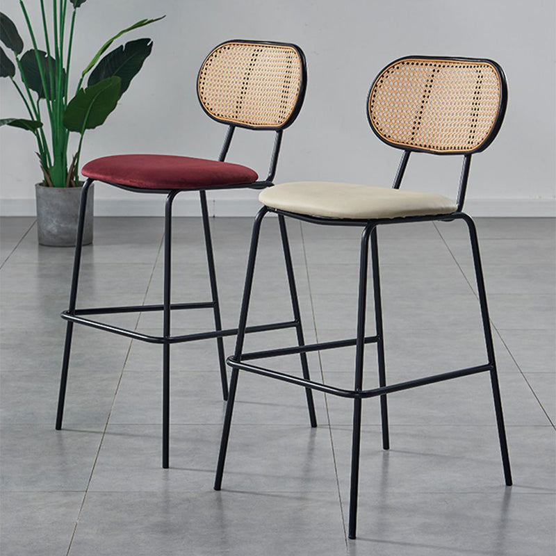 Scandinavian Low Back Armless Stool Velvet Upholstered Counter Stool Clearhalo 'Bar Furniture' 'Bar Stools' 'bar_stools' 'furn' 'furn_bar_stools' 'Furniture' 'Kitchen & Dining Furniture' 5569323