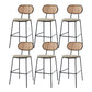 Scandinavian Low Back Armless Stool Velvet Upholstered Counter Stool Apricot 6 Piece Set Clearhalo 'Bar Furniture' 'Bar Stools' 'bar_stools' 'furn' 'furn_bar_stools' 'Furniture' 'Kitchen & Dining Furniture' 5569324