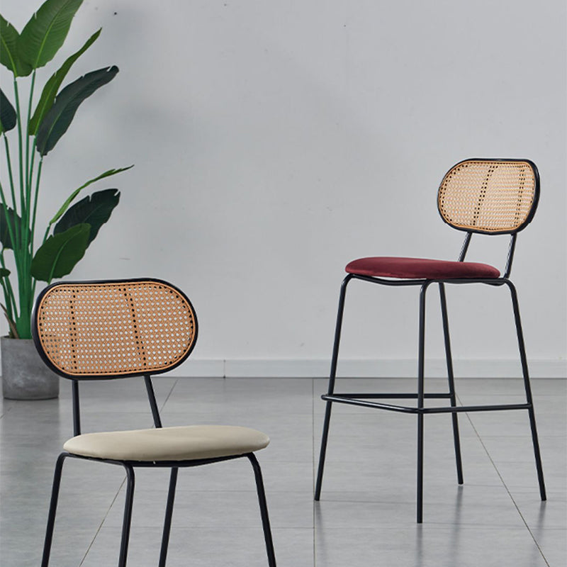 Scandinavian Low Back Armless Stool Velvet Upholstered Counter Stool Clearhalo 'Bar Furniture' 'Bar Stools' 'bar_stools' 'furn' 'furn_bar_stools' 'Furniture' 'Kitchen & Dining Furniture' 5569325