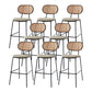 Scandinavian Low Back Armless Stool Velvet Upholstered Counter Stool Apricot 8 Piece Set Clearhalo 'Bar Furniture' 'Bar Stools' 'bar_stools' 'furn' 'furn_bar_stools' 'Furniture' 'Kitchen & Dining Furniture' 5569326