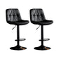 Scandinavian Metal Barstool Faux Leather Counter Stool With Chrome Base in Matte Finish Black Black 2 Piece Set Clearhalo 'Bar Furniture' 'Bar Stools' 'bar_stools' 'furn' 'furn_bar_stools' 'Furniture' 'Kitchen & Dining Furniture' 5569329