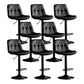 Scandinavian Metal Barstool Faux Leather Counter Stool With Chrome Base in Matte Finish Black Black 8 Piece Set Clearhalo 'Bar Furniture' 'Bar Stools' 'bar_stools' 'furn' 'furn_bar_stools' 'Furniture' 'Kitchen & Dining Furniture' 5569334
