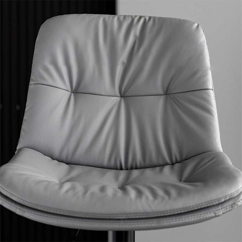 Scandinavian Metal Barstool Faux Leather Counter Stool With Chrome Base in Matte Finish Clearhalo 'Bar Furniture' 'Bar Stools' 'bar_stools' 'furn' 'furn_bar_stools' 'Furniture' 'Kitchen & Dining Furniture' 5569341