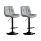 Scandinavian Metal Barstool Faux Leather Counter Stool With Chrome Base in Matte Finish Light Gray Black 2 Piece Set Clearhalo 'Bar Furniture' 'Bar Stools' 'bar_stools' 'furn' 'furn_bar_stools' 'Furniture' 'Kitchen & Dining Furniture' 5569345
