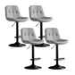 Scandinavian Metal Barstool Faux Leather Counter Stool With Chrome Base in Matte Finish Light Gray Black 4 Piece Set Clearhalo 'Bar Furniture' 'Bar Stools' 'bar_stools' 'furn' 'furn_bar_stools' 'Furniture' 'Kitchen & Dining Furniture' 5569346