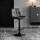 Scandinavian Metal Barstool Faux Leather Counter Stool With Chrome Base in Matte Finish Clearhalo 'Bar Furniture' 'Bar Stools' 'bar_stools' 'furn' 'furn_bar_stools' 'Furniture' 'Kitchen & Dining Furniture' 5569347