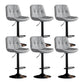 Scandinavian Metal Barstool Faux Leather Counter Stool With Chrome Base in Matte Finish Light Gray Black 6 Piece Set Clearhalo 'Bar Furniture' 'Bar Stools' 'bar_stools' 'furn' 'furn_bar_stools' 'Furniture' 'Kitchen & Dining Furniture' 5569349
