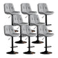 Scandinavian Metal Barstool Faux Leather Counter Stool With Chrome Base in Matte Finish Light Gray Black 8 Piece Set Clearhalo 'Bar Furniture' 'Bar Stools' 'bar_stools' 'furn' 'furn_bar_stools' 'Furniture' 'Kitchen & Dining Furniture' 5569351