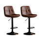 Scandinavian Metal Barstool Faux Leather Counter Stool With Chrome Base in Matte Finish Brown Black 2 Piece Set Clearhalo 'Bar Furniture' 'Bar Stools' 'bar_stools' 'furn' 'furn_bar_stools' 'Furniture' 'Kitchen & Dining Furniture' 5569353