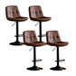 Scandinavian Metal Barstool Faux Leather Counter Stool With Chrome Base in Matte Finish Brown Black 4 Piece Set Clearhalo 'Bar Furniture' 'Bar Stools' 'bar_stools' 'furn' 'furn_bar_stools' 'Furniture' 'Kitchen & Dining Furniture' 5569354