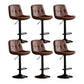Scandinavian Metal Barstool Faux Leather Counter Stool With Chrome Base in Matte Finish Brown Black 6 Piece Set Clearhalo 'Bar Furniture' 'Bar Stools' 'bar_stools' 'furn' 'furn_bar_stools' 'Furniture' 'Kitchen & Dining Furniture' 5569356