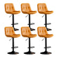 Scandinavian Metal Barstool Faux Leather Counter Stool With Chrome Base in Matte Finish Orange Black 6 Piece Set Clearhalo 'Bar Furniture' 'Bar Stools' 'bar_stools' 'furn' 'furn_bar_stools' 'Furniture' 'Kitchen & Dining Furniture' 5569361