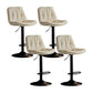 Scandinavian Metal Barstool Faux Leather Counter Stool With Chrome Base in Matte Finish Off-White Black 4 Piece Set Clearhalo 'Bar Furniture' 'Bar Stools' 'bar_stools' 'furn' 'furn_bar_stools' 'Furniture' 'Kitchen & Dining Furniture' 5569364