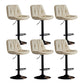 Scandinavian Metal Barstool Faux Leather Counter Stool With Chrome Base in Matte Finish Off-White Black 6 Piece Set Clearhalo 'Bar Furniture' 'Bar Stools' 'bar_stools' 'furn' 'furn_bar_stools' 'Furniture' 'Kitchen & Dining Furniture' 5569365