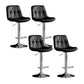 Scandinavian Metal Barstool Faux Leather Counter Stool With Chrome Base in Matte Finish Black Chrome 4 Piece Set Clearhalo 'Bar Furniture' 'Bar Stools' 'bar_stools' 'furn' 'furn_bar_stools' 'Furniture' 'Kitchen & Dining Furniture' 5569368
