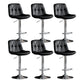 Scandinavian Metal Barstool Faux Leather Counter Stool With Chrome Base in Matte Finish Black Chrome 6 Piece Set Clearhalo 'Bar Furniture' 'Bar Stools' 'bar_stools' 'furn' 'furn_bar_stools' 'Furniture' 'Kitchen & Dining Furniture' 5569369