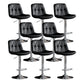 Scandinavian Metal Barstool Faux Leather Counter Stool With Chrome Base in Matte Finish Black Chrome 8 Piece Set Clearhalo 'Bar Furniture' 'Bar Stools' 'bar_stools' 'furn' 'furn_bar_stools' 'Furniture' 'Kitchen & Dining Furniture' 5569370