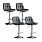 Scandinavian Metal Barstool Faux Leather Counter Stool With Chrome Base in Matte Finish Dark Gray Chrome 4 Piece Set Clearhalo 'Bar Furniture' 'Bar Stools' 'bar_stools' 'furn' 'furn_bar_stools' 'Furniture' 'Kitchen & Dining Furniture' 5569372