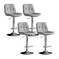 Scandinavian Metal Barstool Faux Leather Counter Stool With Chrome Base in Matte Finish Light Gray Chrome 4 Piece Set Clearhalo 'Bar Furniture' 'Bar Stools' 'bar_stools' 'furn' 'furn_bar_stools' 'Furniture' 'Kitchen & Dining Furniture' 5569376