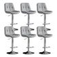 Scandinavian Metal Barstool Faux Leather Counter Stool With Chrome Base in Matte Finish Light Gray Chrome 6 Piece Set Clearhalo 'Bar Furniture' 'Bar Stools' 'bar_stools' 'furn' 'furn_bar_stools' 'Furniture' 'Kitchen & Dining Furniture' 5569377
