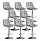 Scandinavian Metal Barstool Faux Leather Counter Stool With Chrome Base in Matte Finish Light Gray Chrome 8 Piece Set Clearhalo 'Bar Furniture' 'Bar Stools' 'bar_stools' 'furn' 'furn_bar_stools' 'Furniture' 'Kitchen & Dining Furniture' 5569378
