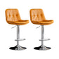Scandinavian Metal Barstool Faux Leather Counter Stool With Chrome Base in Matte Finish Orange Chrome 2 Piece Set Clearhalo 'Bar Furniture' 'Bar Stools' 'bar_stools' 'furn' 'furn_bar_stools' 'Furniture' 'Kitchen & Dining Furniture' 5569383