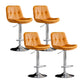 Scandinavian Metal Barstool Faux Leather Counter Stool With Chrome Base in Matte Finish Orange Chrome 4 Piece Set Clearhalo 'Bar Furniture' 'Bar Stools' 'bar_stools' 'furn' 'furn_bar_stools' 'Furniture' 'Kitchen & Dining Furniture' 5569384