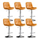 Scandinavian Metal Barstool Faux Leather Counter Stool With Chrome Base in Matte Finish Orange Chrome 6 Piece Set Clearhalo 'Bar Furniture' 'Bar Stools' 'bar_stools' 'furn' 'furn_bar_stools' 'Furniture' 'Kitchen & Dining Furniture' 5569385