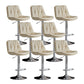 Scandinavian Metal Barstool Faux Leather Counter Stool With Chrome Base in Matte Finish Off-White Chrome 8 Piece Set Clearhalo 'Bar Furniture' 'Bar Stools' 'bar_stools' 'furn' 'furn_bar_stools' 'Furniture' 'Kitchen & Dining Furniture' 5569390