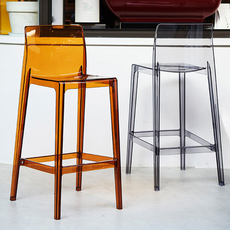 Scandinavian Armless Bar Stool Acrylic Low Back Counter Stool Clearhalo 'Bar Furniture' 'Bar Stools' 'bar_stools' 'furn' 'furn_bar_stools' 'Furniture' 'Kitchen & Dining Furniture' 5569418