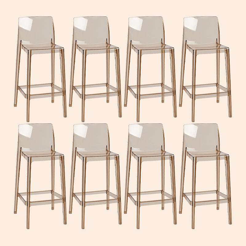 Scandinavian Armless Bar Stool Acrylic Low Back Counter Stool Clear Yellow 8 Piece Set Clearhalo 'Bar Furniture' 'Bar Stools' 'bar_stools' 'furn' 'furn_bar_stools' 'Furniture' 'Kitchen & Dining Furniture' 5569448