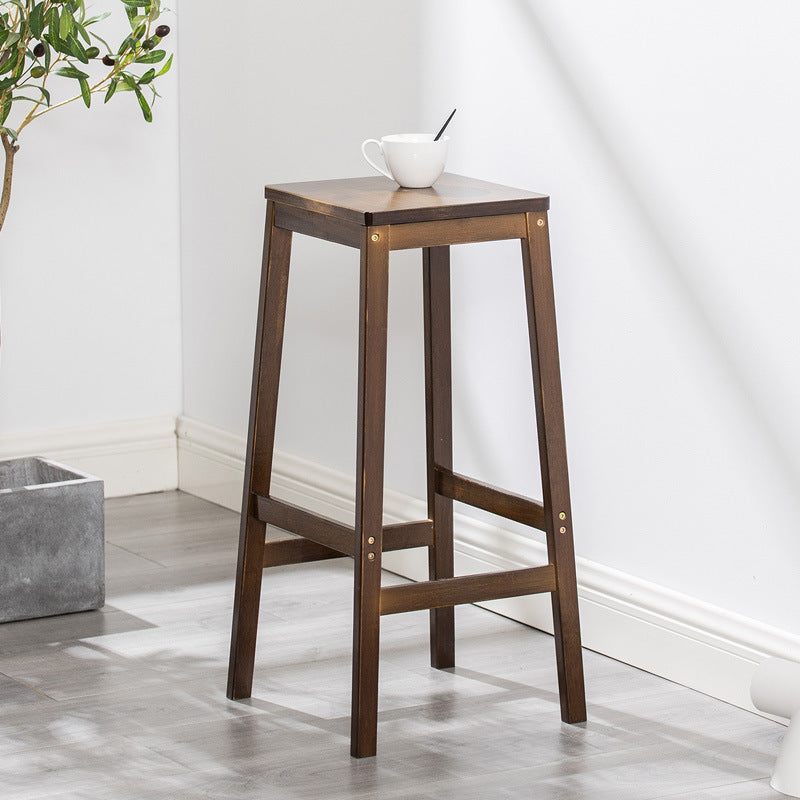 Industrial Square Backless Stool Wooden Footrest Barstool for Living Room Clearhalo 'Bar Furniture' 'Bar Stools' 'bar_stools' 'furn' 'furn_bar_stools' 'Furniture' 'Kitchen & Dining Furniture' 5569921