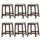 Industrial Square Backless Stool Wooden Footrest Barstool for Living Room Walnut 6 Piece Set Short Stool(18"H) Clearhalo 'Bar Furniture' 'Bar Stools' 'bar_stools' 'furn' 'furn_bar_stools' 'Furniture' 'Kitchen & Dining Furniture' 5569923